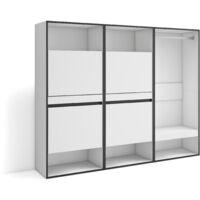 Skraut Home - Meuble à Chaussures, Meuble Rangement Chaussures, 180x145x35 cm, Chambre à coucher, pièce, Vestiaire ouvert, Style moderne, Blanc