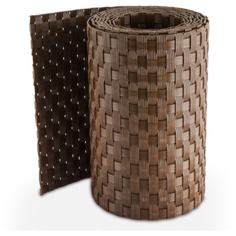 Striscia occultante RATTAN sintetico per schermatura recinzioni h 19 cm x 10 m MARRONE