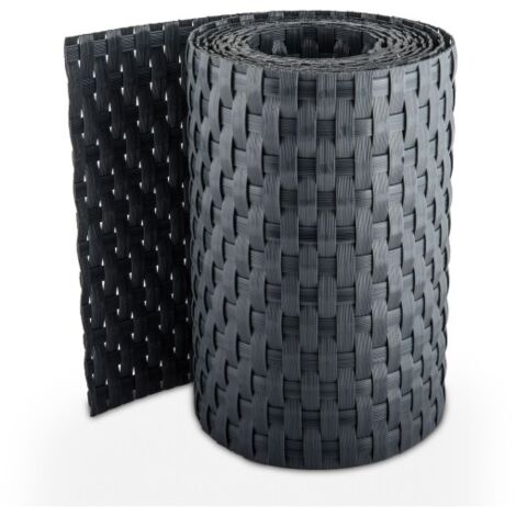 Striscia occultante RATTAN sintetico per schermatura recinzioni h 19 cm x 10 m ANTRACITE