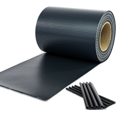 Strisce Schermanti in PVC per Recinzioni Cancellate e Ringhiere con Clips, ANTRACITE, 105 m x 19 cm