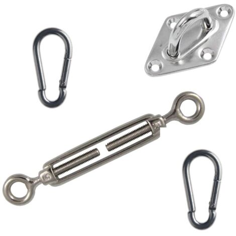 Kit Fissaggio A Muro Per Vele Ombreggianti in acciaio Inox - 2 pz