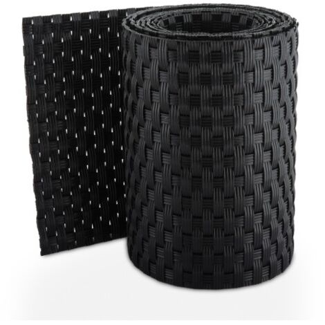 Striscia occultante RATTAN sintetico per schermatura recinzioni h 19 cm x 10 m NERA