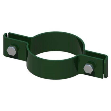 Kit 12 Pezzi - Collare VERDE in acciaio con bulloni per palo tondo 48mm recinzioni reti pannelli