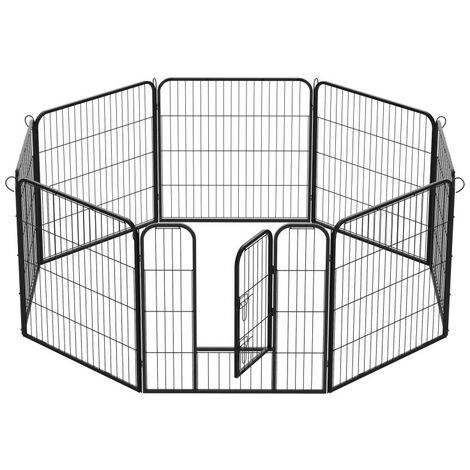 RECINTO PER CANE GATTO CUCCIOLI PIEGHEVOLE GABBIA PER ESTERNO 8 PANNELLI 80x80CM
