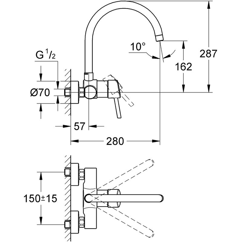 Grohe 32667001 Concetto Miscelatore Monocomando Lavello