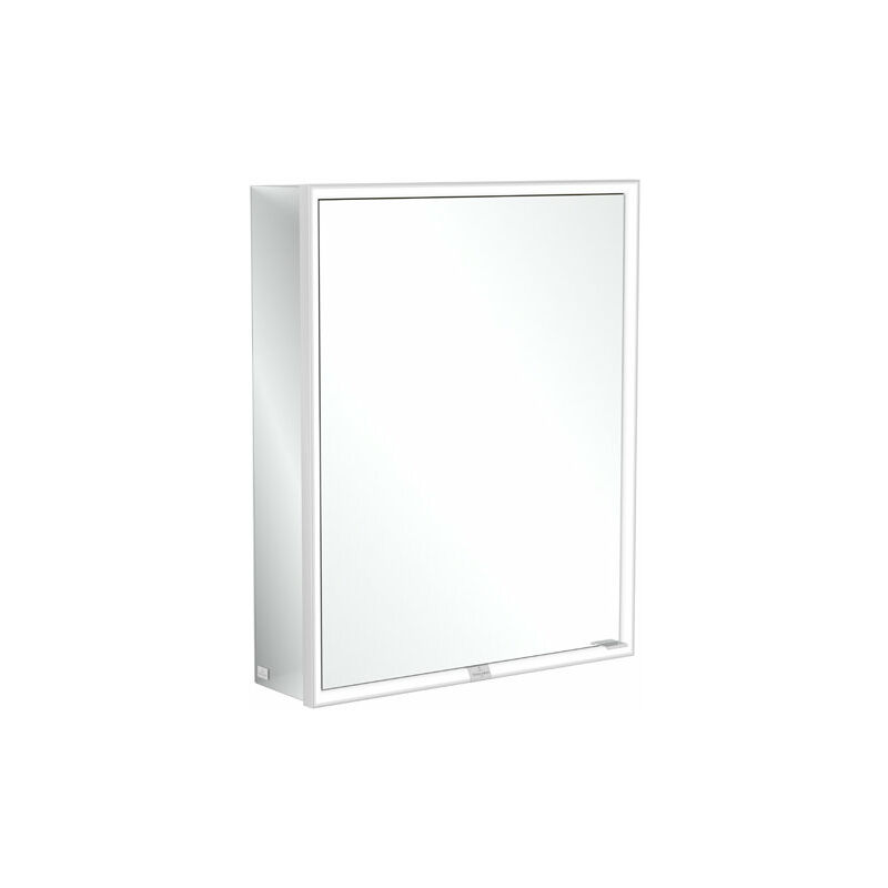 COSTWAY Mobile a Specchio per Bagno Armadietto Arredo con Specchio a Parete  con Due Ante, Bianco, 65x62x11cm