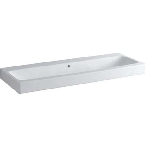 Lavabo Geberit iCon, 120x48,5cm, senza foro per rubinetteria, Bianco