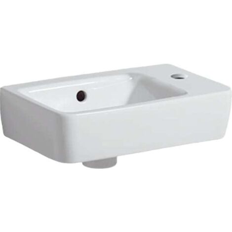 Lavamani Geberit Renova Compact, Bianco, 40x15x25cm, foro rubinetto a destra, senza ripiano