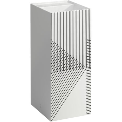 Lavabo KARTELL 375 x 435 x 900 mm, da appoggio, senza rivestimento, con decoro rete grigio linea LAUFEN (1/3)