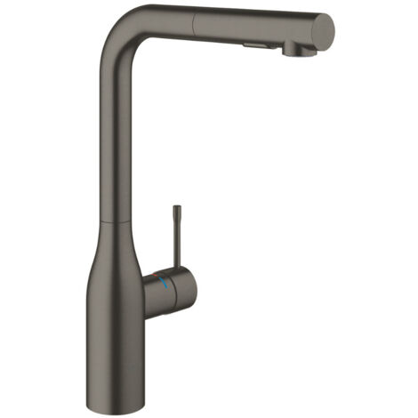 Grohe Essence Miscelatore monocomando per lavello, Hard Graphite spazzolato (G30504AL0)