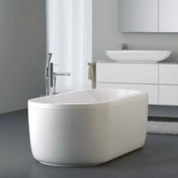 Baignoire Koralle T200 ovale autoportante avec tablier moulé,