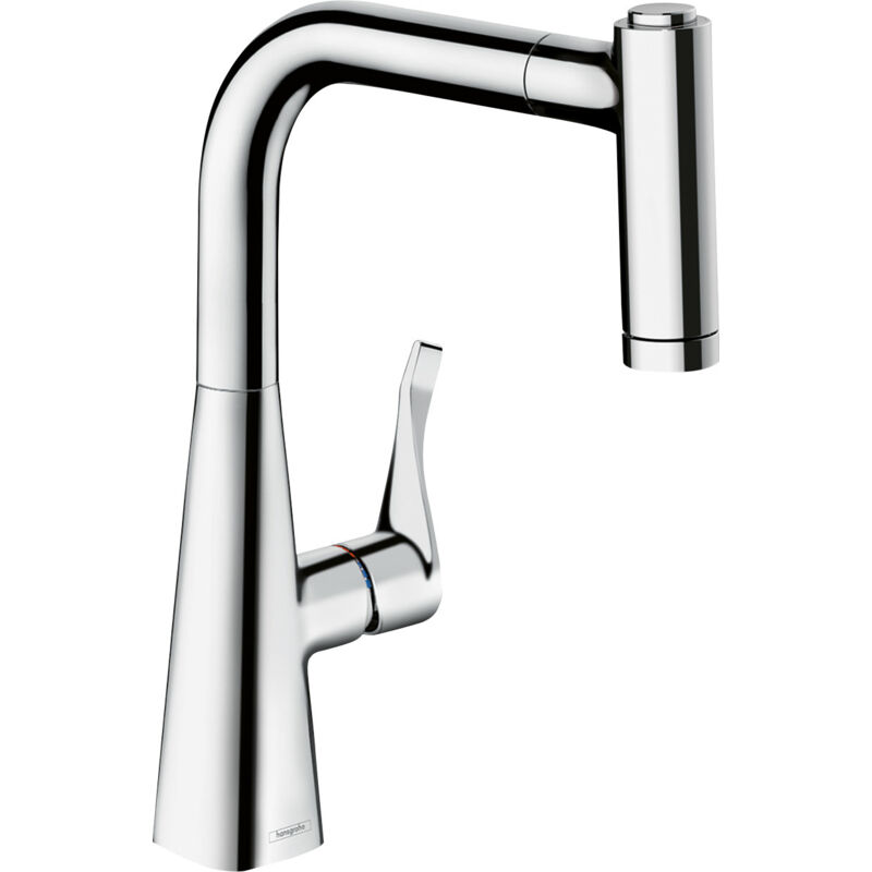 Hansgrohe Metris M71 Monomando de cocina 220, ducha extraíble, 2 chorros, Color: cromado - 14834000