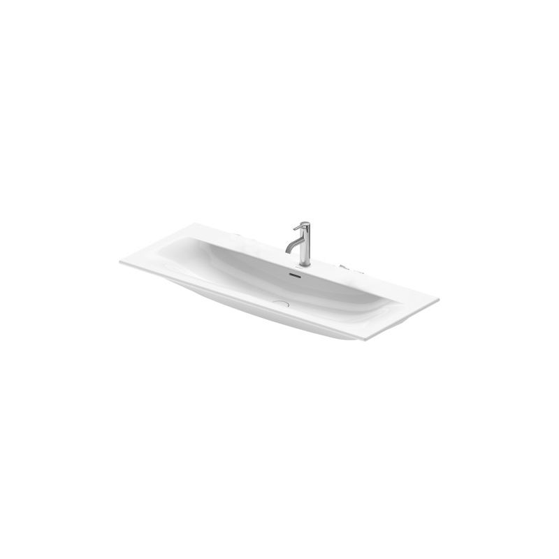 Lavabo DuraSquare 45x35cm, pulido, 1 agujero para grifo, sin rebosadero,  con banco para grifo,, Color: Blanco