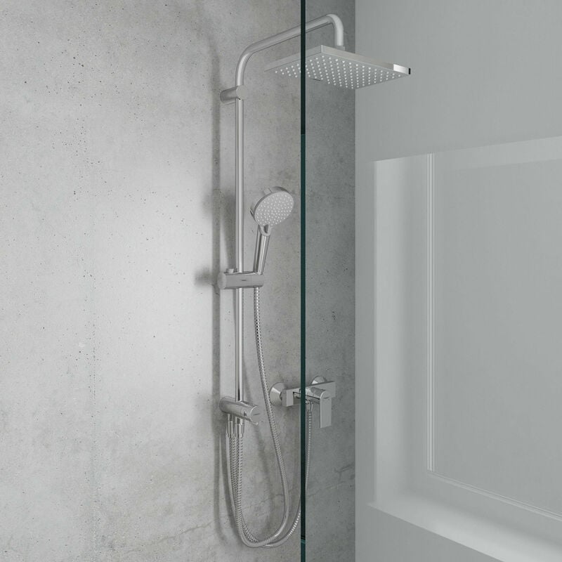 Conjunto de ducha empotrado termostático HANSGROHE Vernis gris / plata