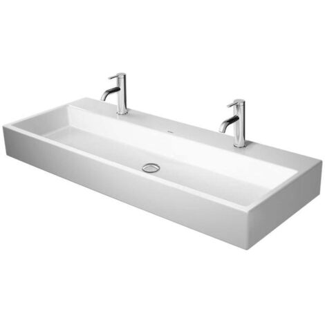 Lavabo Duravit Vero Air, 120x47cm, sin rebosadero, 2 agujeros