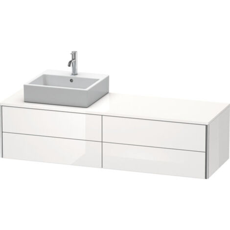 Lavabo consola Duravit XSquare, suspendido, 4 cajones, lavabo a (1/2)
