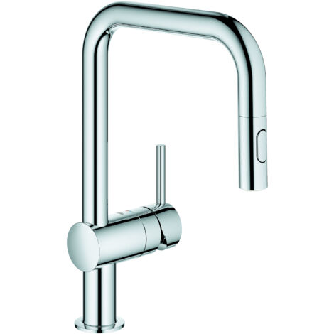Mezclador monomando de fregadero GROHE Minta, caño en U, con