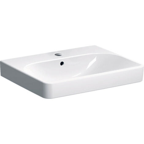 Geberit Smyle Lavabo cuadrado 500229, 60x48cm, con agujero para
