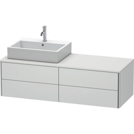 Lavabo consola Duravit XSquare, suspendido, 4 cajones, lavabo a (1/2)
