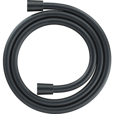 Flexo de ducha Duravit universal, resistente a la torsión y flexible, con protección antitorsión (1,25 m), negro mate