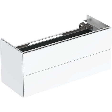Mueble bajo lavabo Geberit ONE, con dos cajones, compacto: Ancho 104,5cm, Alto 46,5cm, Fondo 39,5cm, Blanco / Lacado alto brillo (1/5)