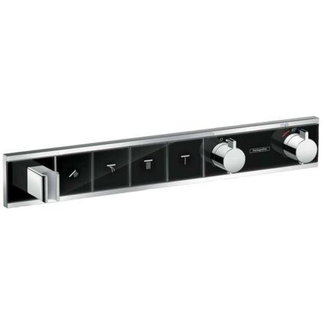 Hansgrohe RainSelect - Grifo empotrado para 4 aparatos, negro/cromo 15357600