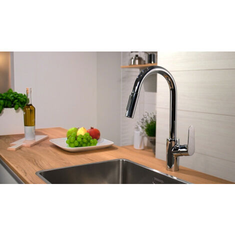 hansgrohe Focus M41 monomando de cocina 240, ducha extraíble, 2