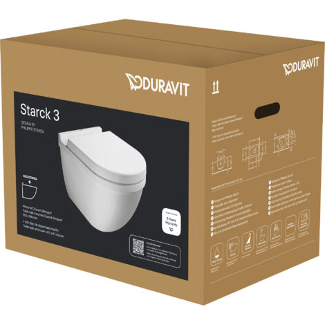 DURAVIT Strack 3 Inodoro suspendido sin montura con asiento con freno de caída