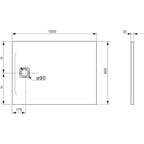 Plato De Ducha Textura Sillar Blanco Desagüe Desplazado 90x140 (color