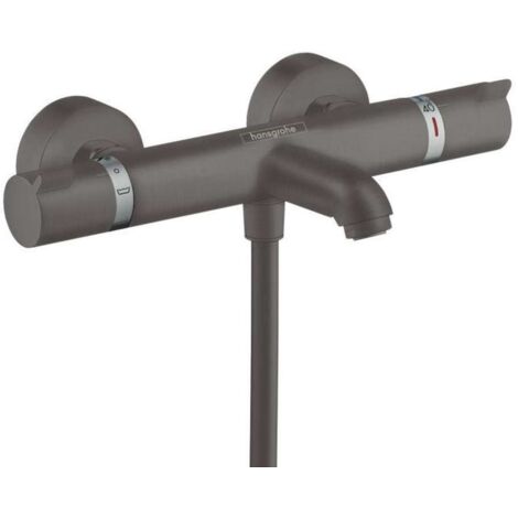 Hansgrohe Ecostat Comfort - Grifo de bañera termostático, cromo negro cepillado 13114340