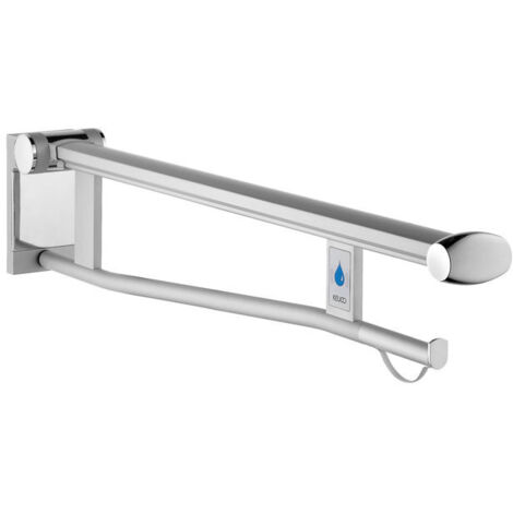 Riel de soporte abatible para saliente WC PLAN CARE 700 mm, versión derecha aluminio anodizado plateado / gris claro KEUCO