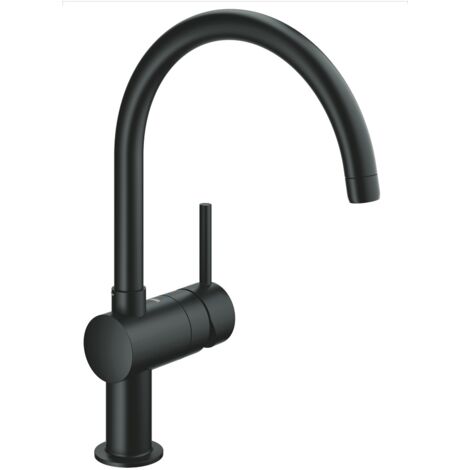Minta Mezclador monomando de cocina, cuello de cisne giratorio 360°, Negro (32917KS0)