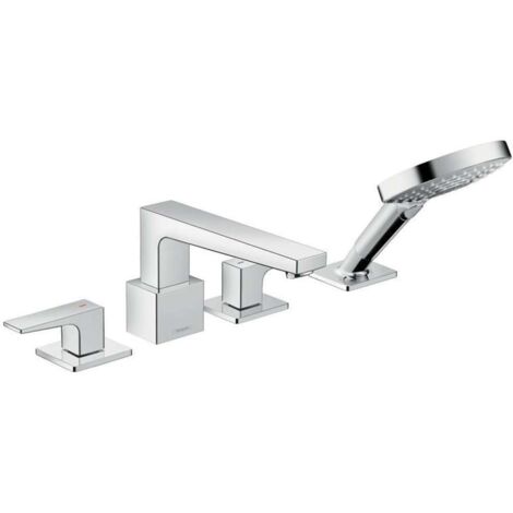 Grifo monomando para bañera y ducha con 4 orificios HANSGROHE Metropol manecilla de palanca con Secuflex cromado