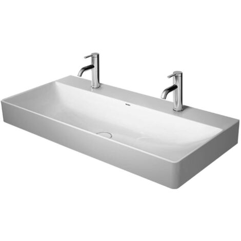 Lavabo DuraSquare de Duravit, 100x47cm, 2 agujeros para grifería,