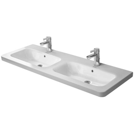 Lavabo doble DuraStyle 130x48 cm de Duravit con rebosadero, con