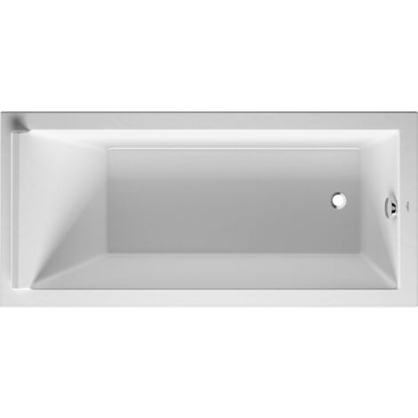 Bañera Duravit Starck rectangular 1700x800 mm, con una inclinación dorsal, con un reposacabezas, de acrílico sanitario, blanco