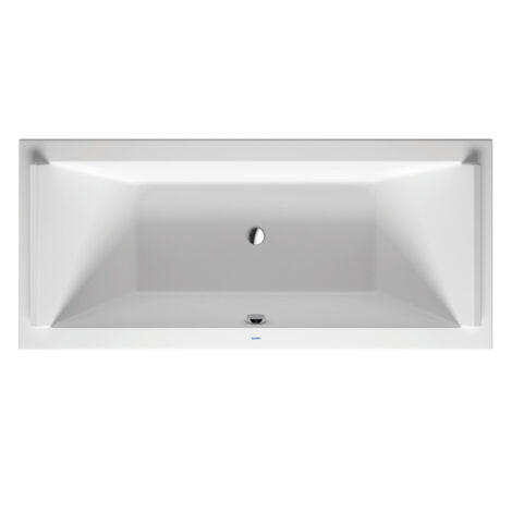 Bañera Duravit Starck rectangular 1800x800 mm con dos inclinaciones dorsales, con un reposacabezas, de acrílico sanitario, blanco