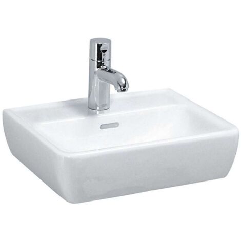 LAUFEN PRO A lavabo con enjuague manual, sin agujero para grifo,