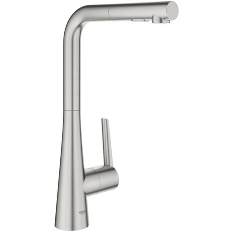 Mezclador de lavabo Zedra 32553 L-outlet Ducha de enjuague acero