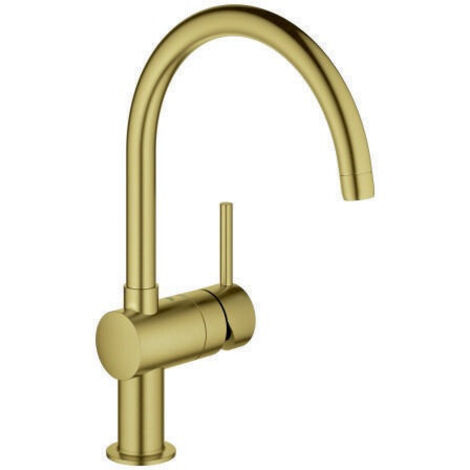 Mezclador monomando de lavabo Minta 32917 oro cepillado brillante
