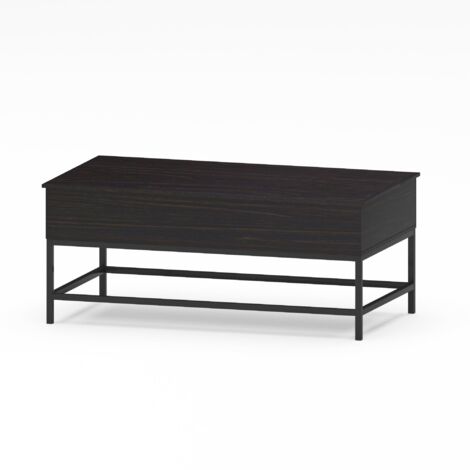 Hobag – Table basse relevable avec coffre en bois façon hêtre – Mécanisme en acier laqué époxy – Rangement pratique pour intérieur moderne