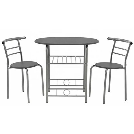 Hobag – Ensemble table et 4 chaises MDF – Design moderne pour cuisine et salle à manger – Résistant et facile à entretenir – Gris