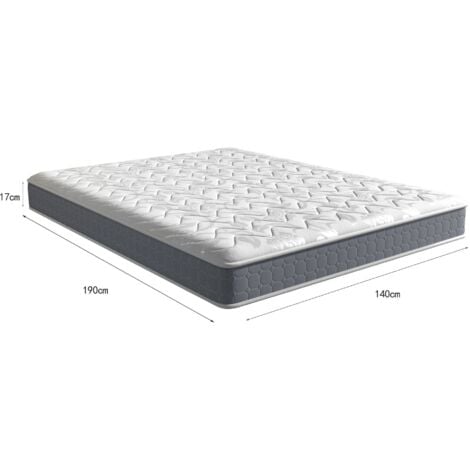 Matelas 140x190 cm à Mémoire de Forme - 17cm de Hauteur - Modèle Moderne