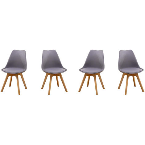 Lot de Quatre Chaises Scandinave VLSY Gris