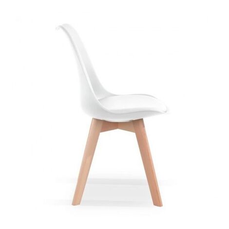 Lot De 6 Chaises De Salle à Manger Scandinaves GroBKau - Pieds Bois Hêtre, Design Moderne Blanc