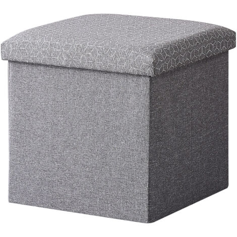 Hobag – Coffre de rangement pouf pliable en tissu 38 cm – Couleur gris clair – Espace de rangement fonctionnel – Design moderne