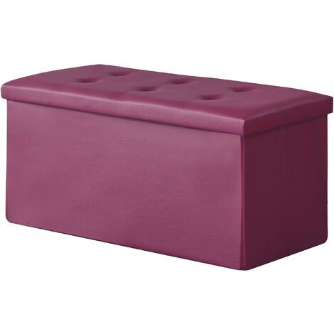 Hobag – Coffre de rangement pliable 76cm en PVC – Couleur bordeau – Idéal pour salon et chambre – Espace de rangement pratique