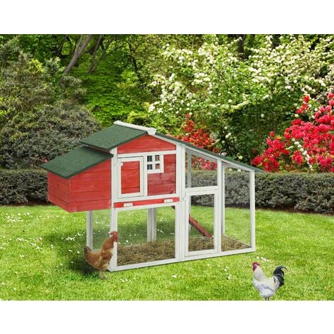 Poulailler En Bois Surélevé Avec Pondoir Sécurisé, Protection Anti Predateurs Et Nettoyage Pratique 99018949