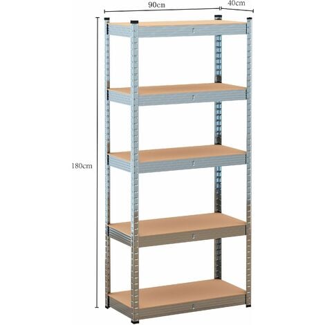 Etagère modulable charges lourdes en métal 5 plateaux