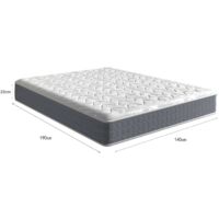 Hobag – Matelas mémoire de forme 140x190 cm – 22 cm de hauteur – 7 zones de soutien différenciées – Super respirant pour un sommeil confortable